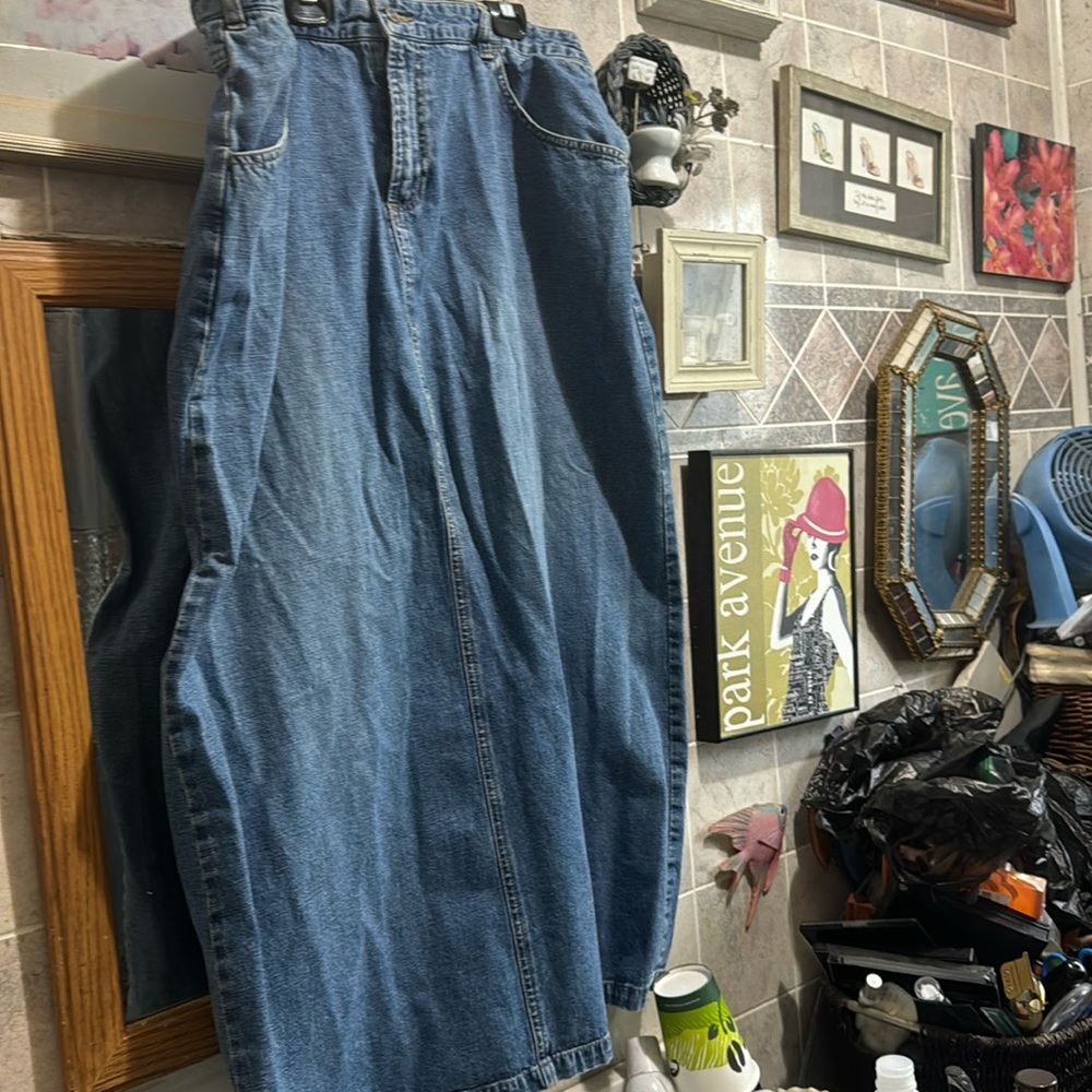 Old navy blue jean skirt